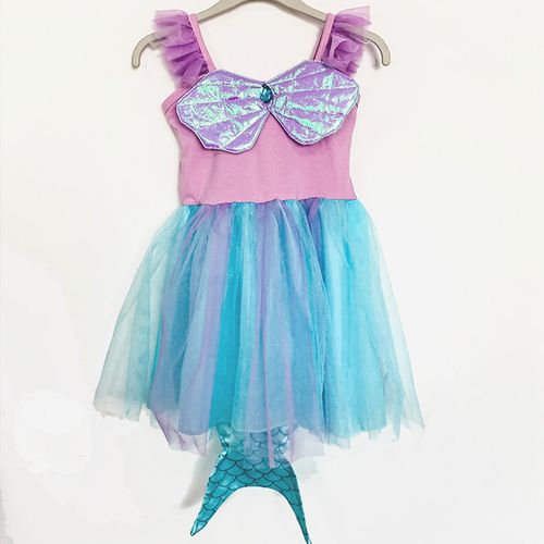 爆款女童美人鱼蓬蓬裙美人鱼公主鱼尾连衣裙批发超仙连衣裙-阿里巴巴