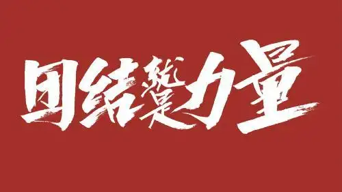 中国风书法汉字字体设计团结就是力量