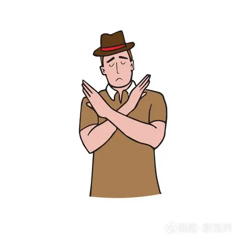 男子手势双手合十说没有卡通