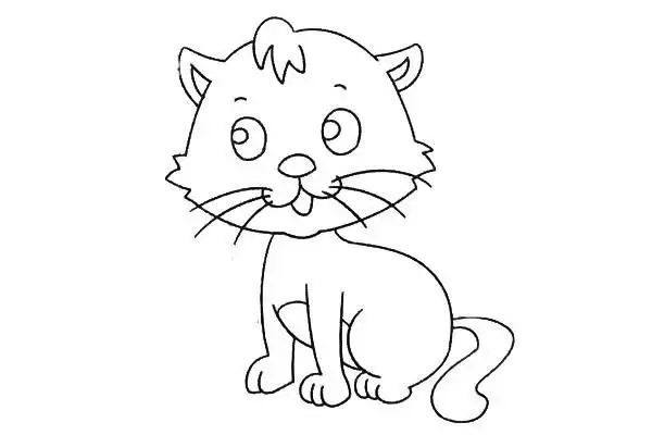 小猫咪简笔画图片 小猫咪怎么画 - 动物简笔画 - 老师板报网