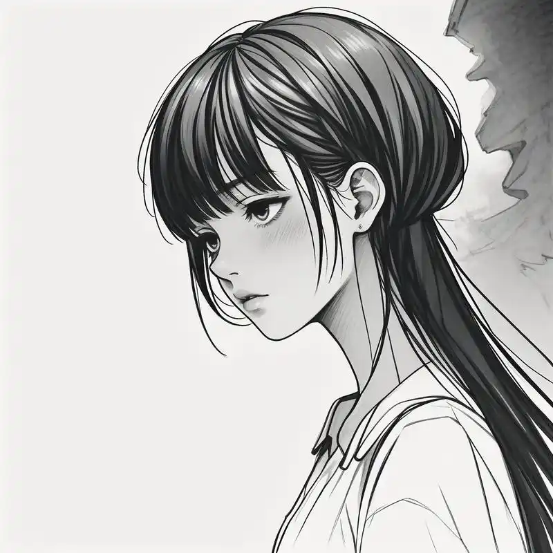 谁懂啊家人们!抑郁风黑白素描头像92