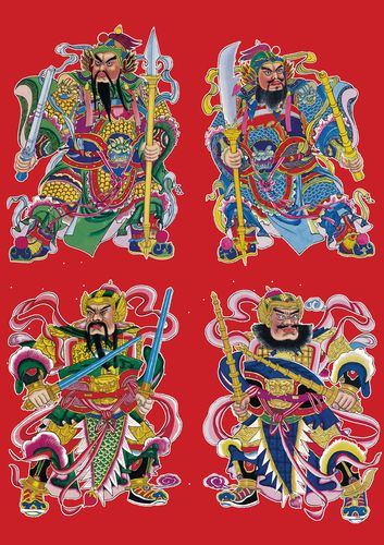 736海报印制展板写真喷绘贴纸936秦叔宝尉迟恭左右门神年画