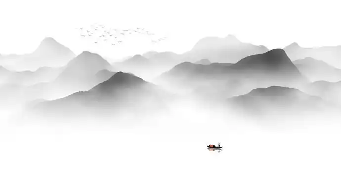 水墨画山水画图片