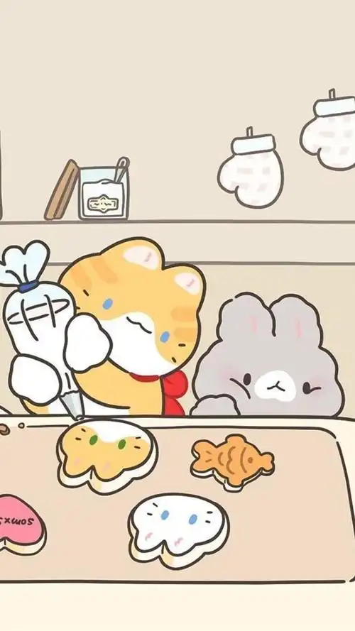 少女心萌系小兔叽插画手机壁纸