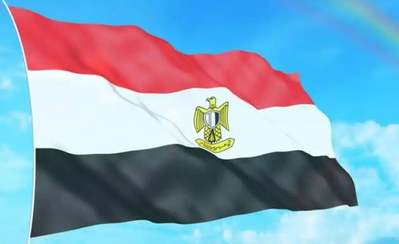 这是埃及的国旗,由红,白,黑三种颜色组成,中间有国徽萨拉丁雄鹰的