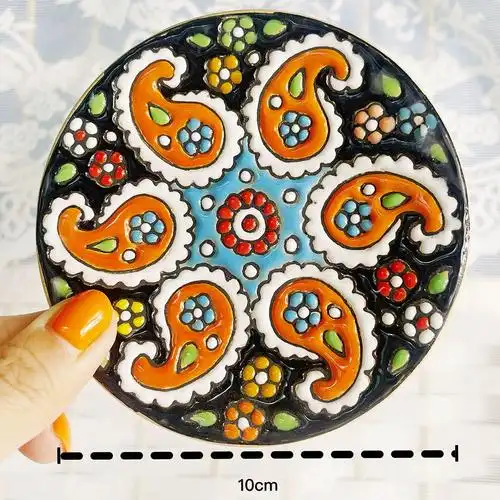 特色手工艺品装饰精美收藏摆件伊朗波斯纯手工10cm盘子