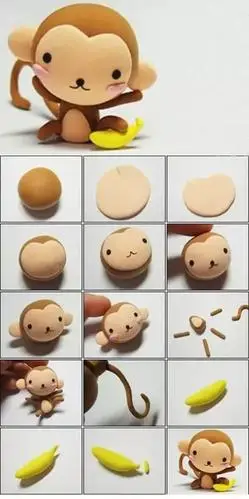 创意手工被萌化了的粘土动物世界