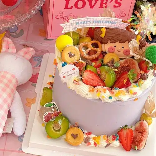 可爱水果生日蛋糕