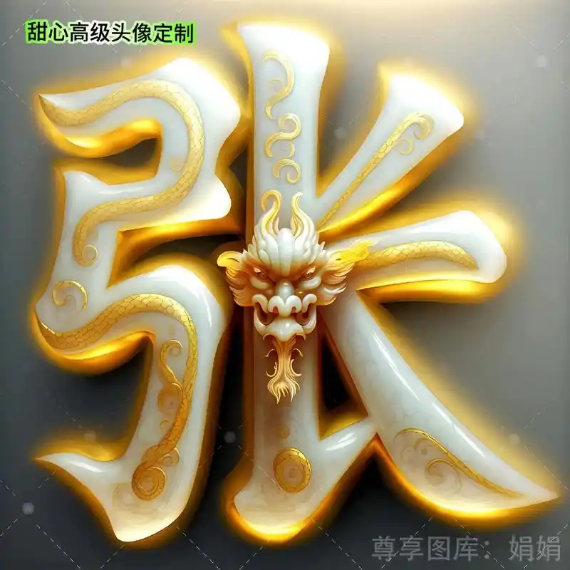 龙年大吉必备的百家姓氏头像,张姓氏系列展示,其他百家姓氏头像 - 抖