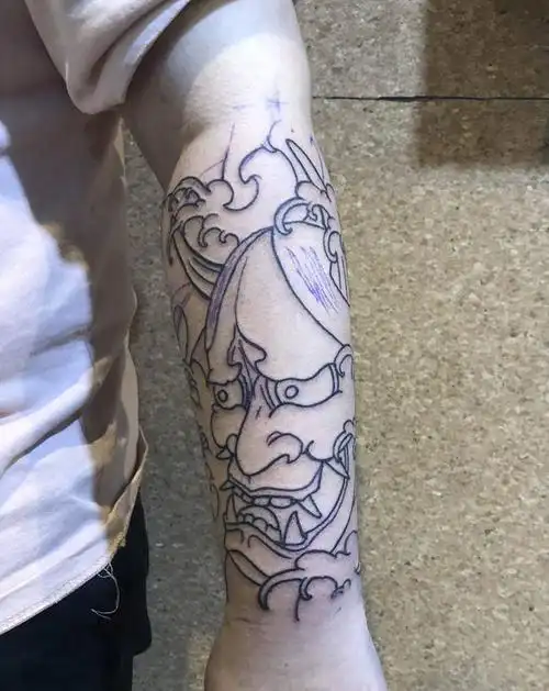 般若纹身图片_手臂老传统纹身图案