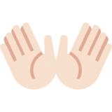 下载张开双手浅肤色的emoji表情大图