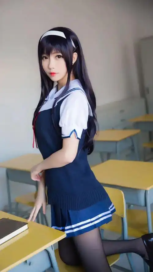 cos路人女主霞之丘诗羽学姐制服爱学习的她最美