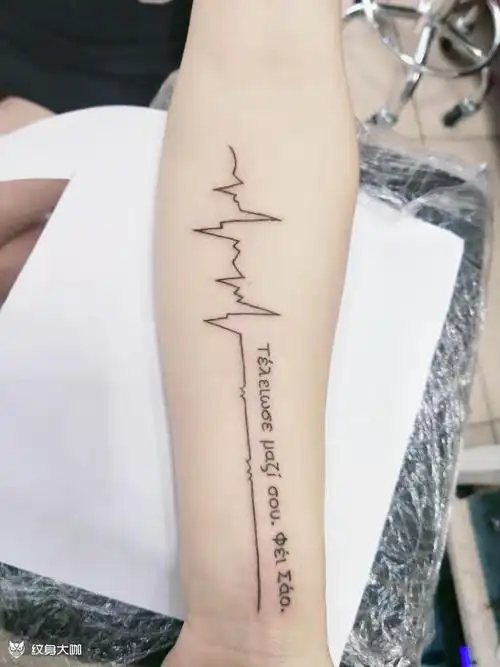 心电图_纹身图案手稿图片_张晓会的纹身作品集