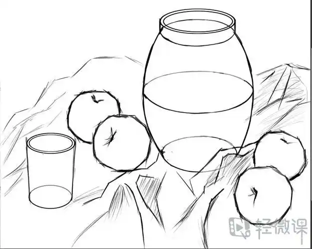 简笔画水果组合静物
