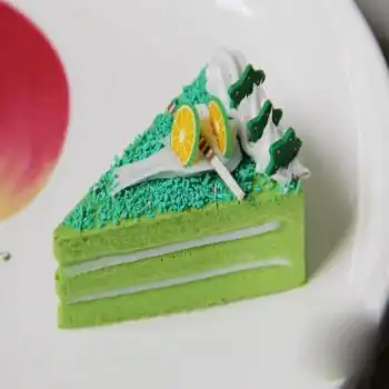 三角形小蛋糕 高仿真蛋糕糕点装饰摄影道具玩冰箱贴食品模型2块装