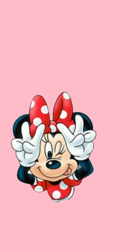 用做壁纸,米妮放右下偏上一点.