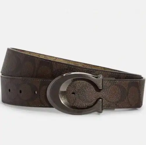 coach 男款宽腰带 大c标志 长度可随以意剪,多大腰围都可用,皮带头旋