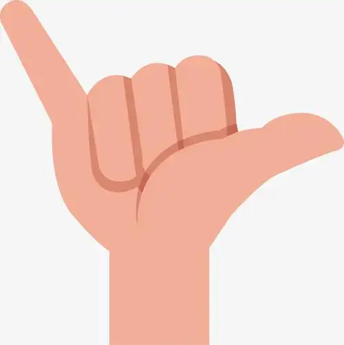 手势数字六卡通矢量素材