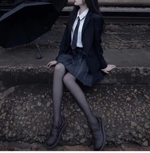 罗马圣仕新款jk水手服女学生装黑丝学姐jk制服格裙夏季性套装纯欲风格