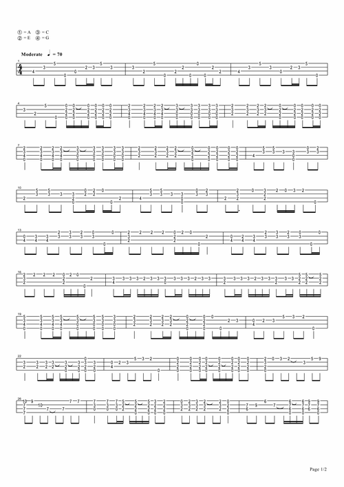 简单流行的尤克里里曲谱