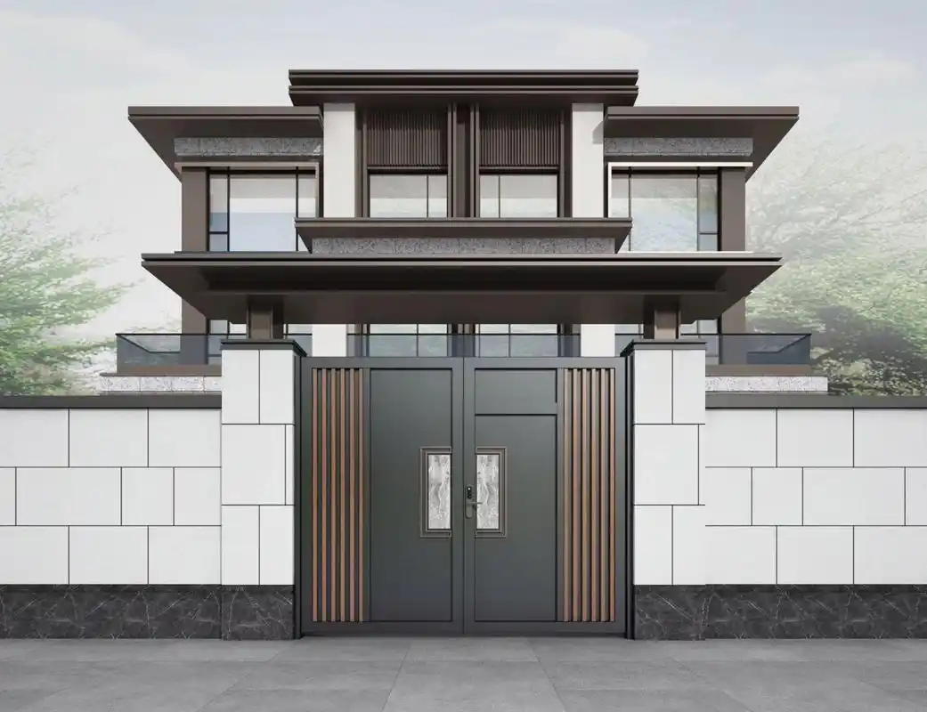 新中式庭院门 简欧及中式风格的混合型风格的别墅庭院大门:这种风格的