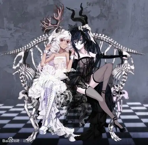 求动漫闺蜜头像!最好是天使和恶魔的(或黑发和白发).