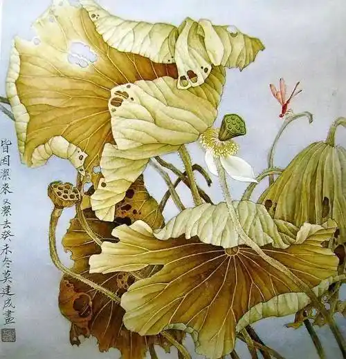 经典名家工笔荷花精品,百看不厌_国画_合作_教程