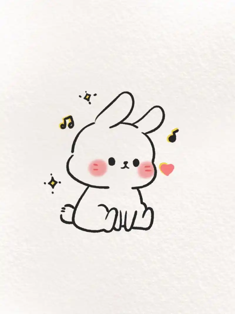临摹自 #procreate绘画# #可爱简笔画# #简笔画# #兔子# #画画的