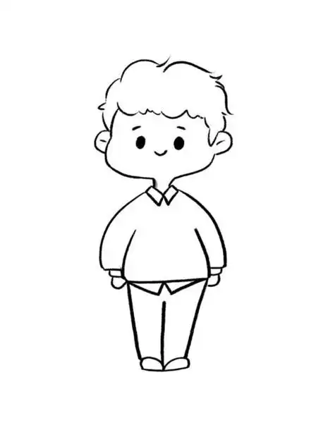 小男孩的简笔画要可爱的