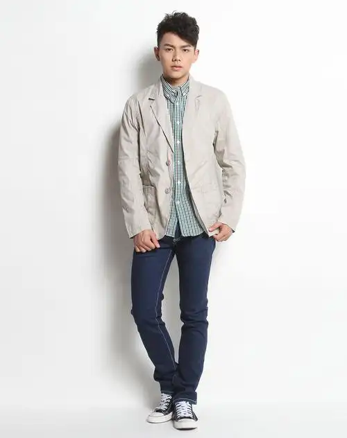 东方骆驼简约双扣灰卡其色长袖外套7071115-卡其_唯品会