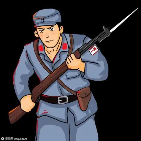 红军简笔画八路军战士简笔画卡通八路军简笔画图片-卡通八路军战士