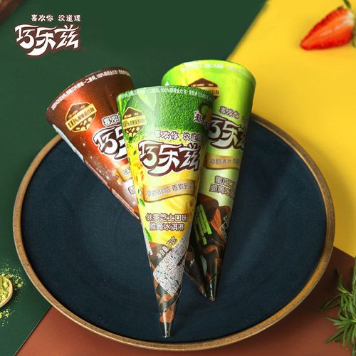 伊利巧乐兹中脆筒香草巧克力/香芋/蜜瓜/抹茶口味冰淇淋甜筒73g