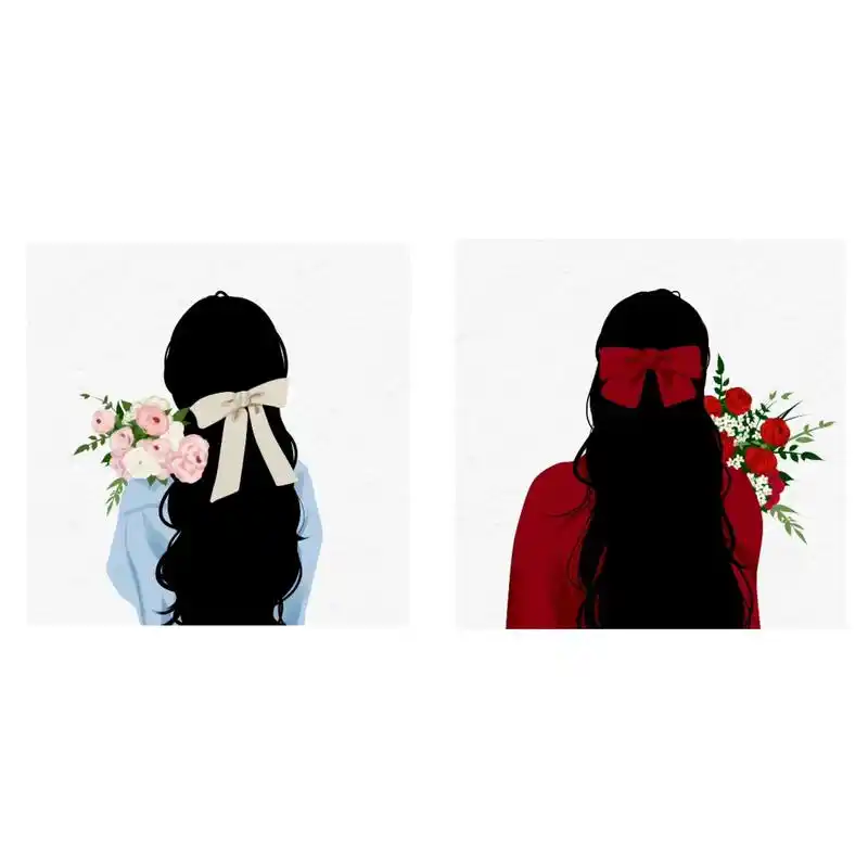 小清新闺蜜头像捧花的少女