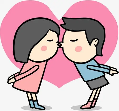 甜蜜蜜情人节亲嘴的情侣