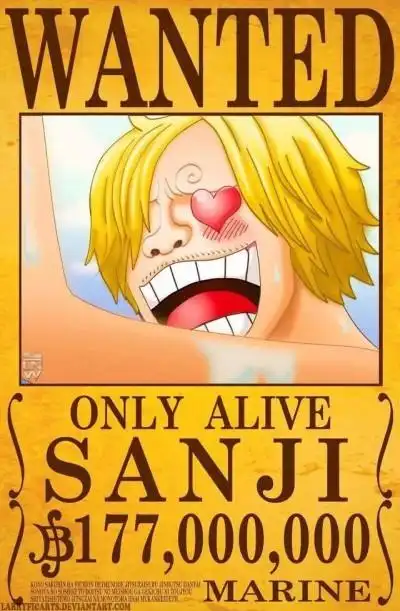 海贼王通缉令山治……最开始有型又帅气还有点绅士气质的山治越来越奔