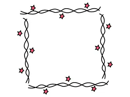 星星边框红色星星线条交错卡通手绘