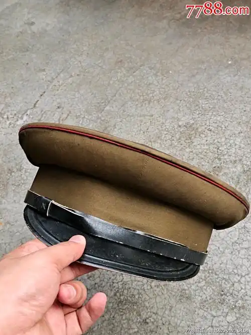 55式陆*大檐帽4号约56厘米内围,风带少了个皮环.-帽子-7788收藏