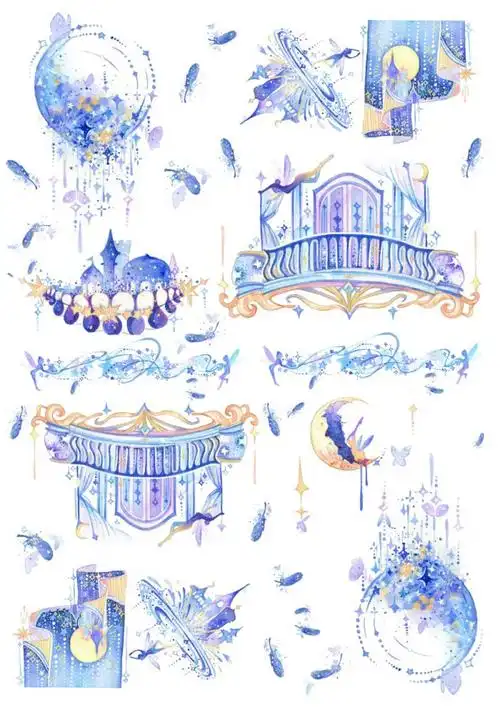 最近心情好,发点儿梦幻的手帐贴纸