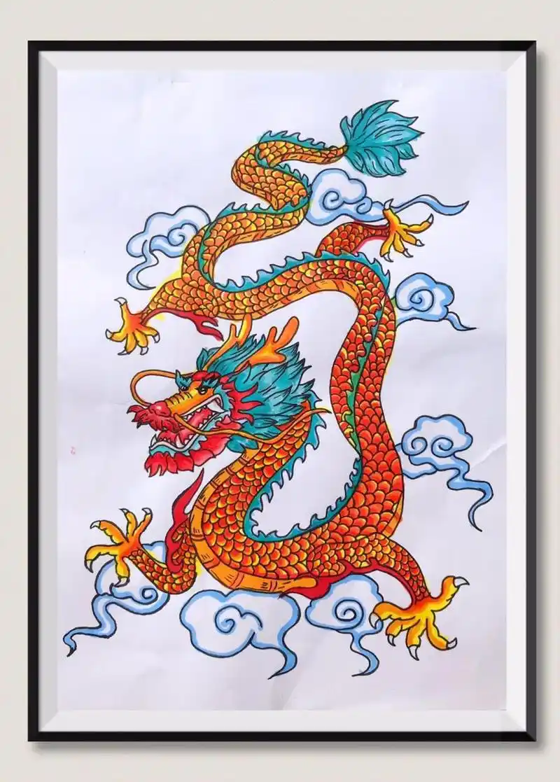 学画龙93 十二生肖龙儿童画,中国龙的绘画教程,线