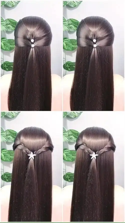 披肩发这样编,加上点缀太美了!#编发