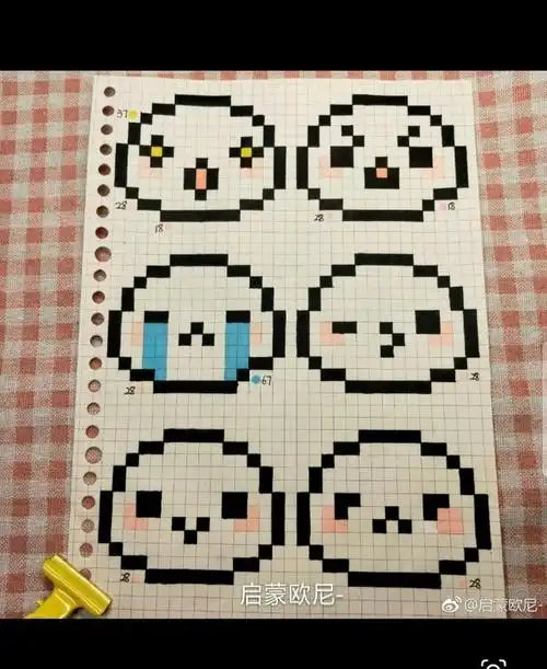 网格本手绘简笔画 网格本手绘简笔画 像素