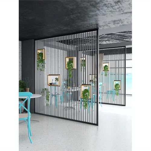 铁艺隔断屏风办公室客厅酒吧餐厅玄关工业风绿植装饰镂空创意loft