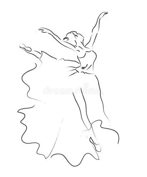 芭蕾线条简笔画