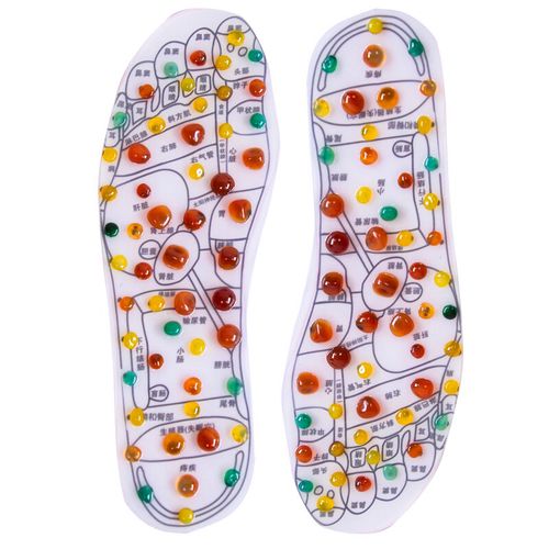 按摩鞋垫足部穴位按摩玛瑙石足疗足弓撑垫偏平足 强力款【按摩力度大