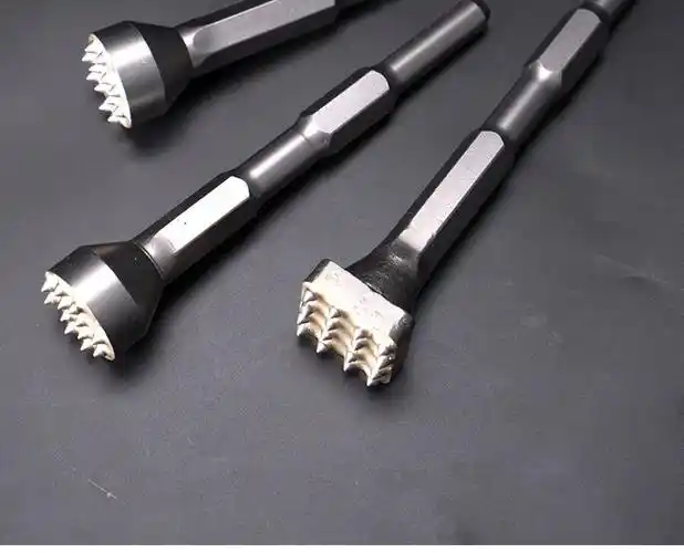 花锤凿打毛头钻头水泥混凝土墙面打荔枝面电镐电锤一体合金 五坑12齿