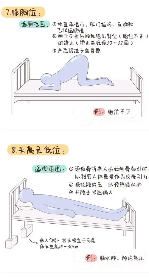 你们要的【临床常用卧位】图解来啦!_职称_小护士_插画