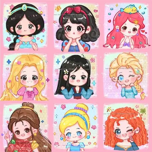 迪士尼公主系列插画合集78q版头像
