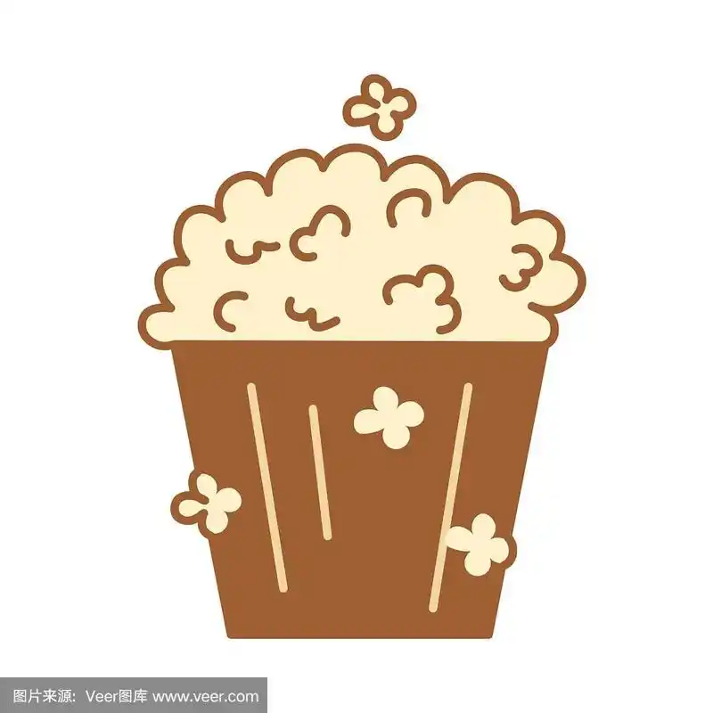卡通爆米花图标表情符号插图孤立
