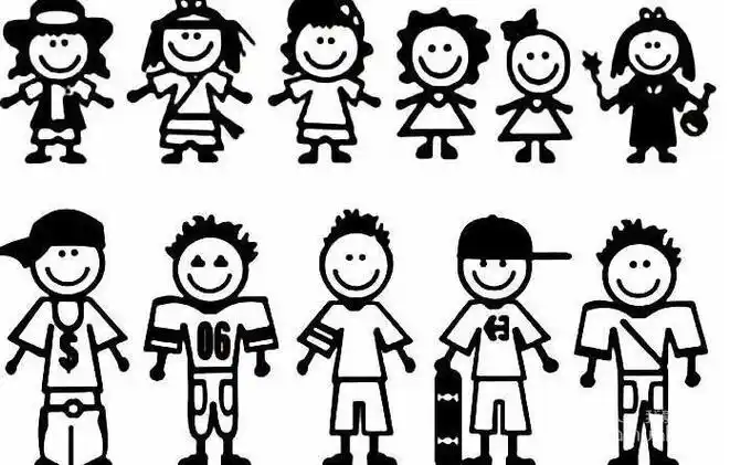 夏天小人动作简笔画