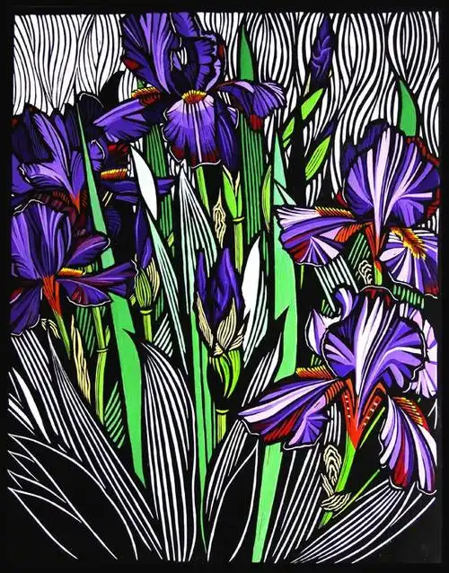 很版画的一组外国套色版画